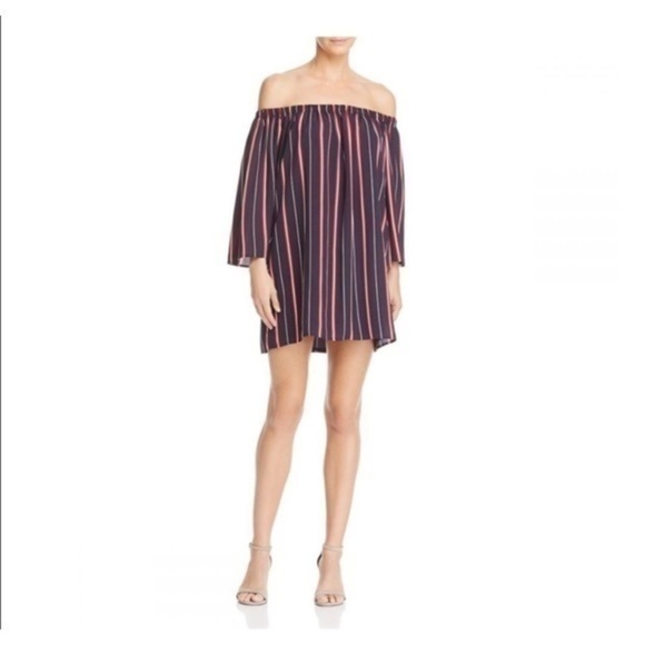 French Connection Off Shoulder Striped Dress XS - Picture 3 of 8